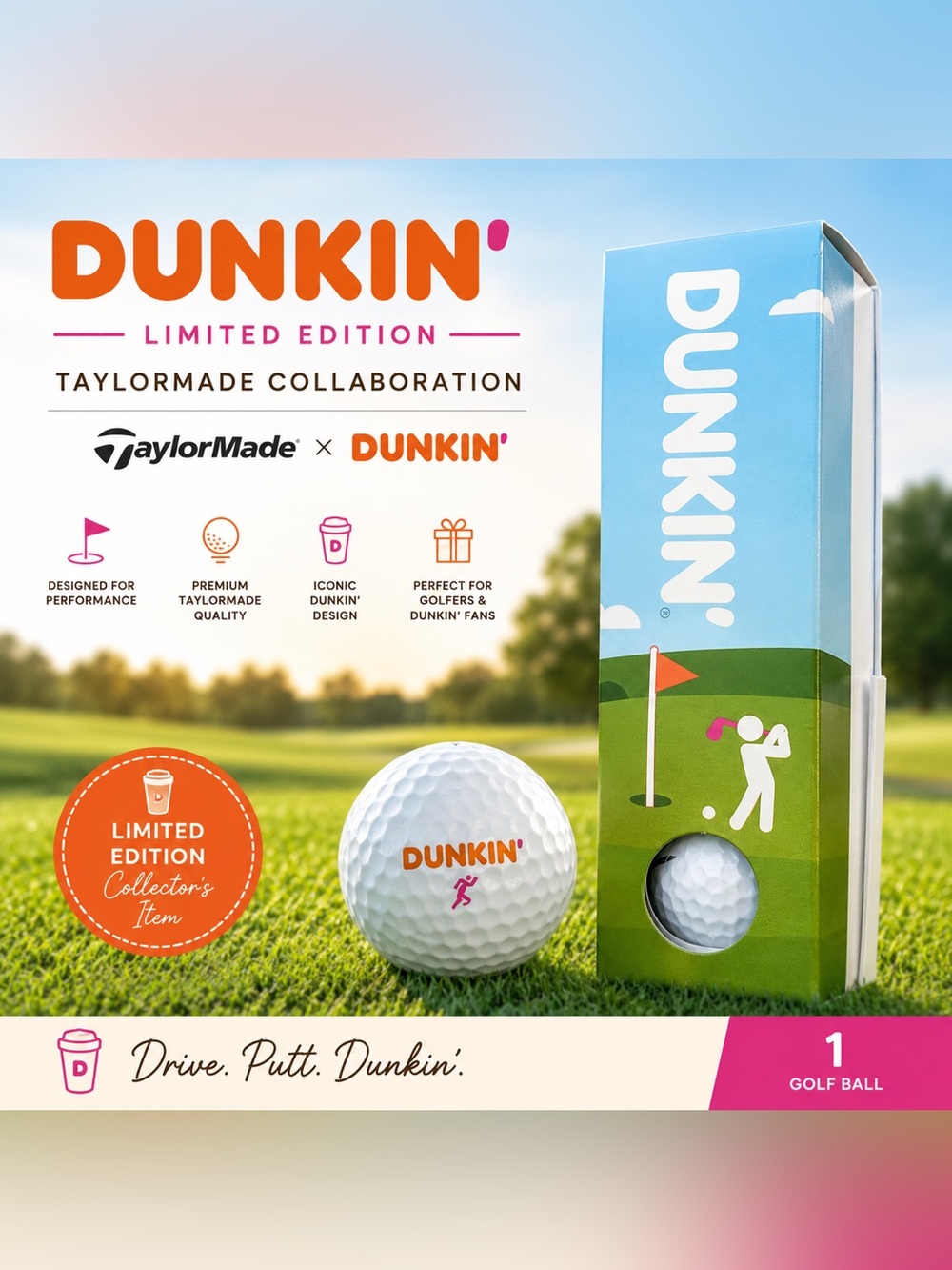 🏌️ Limited Edition Dunkin' x TaylorMade Golf Ball